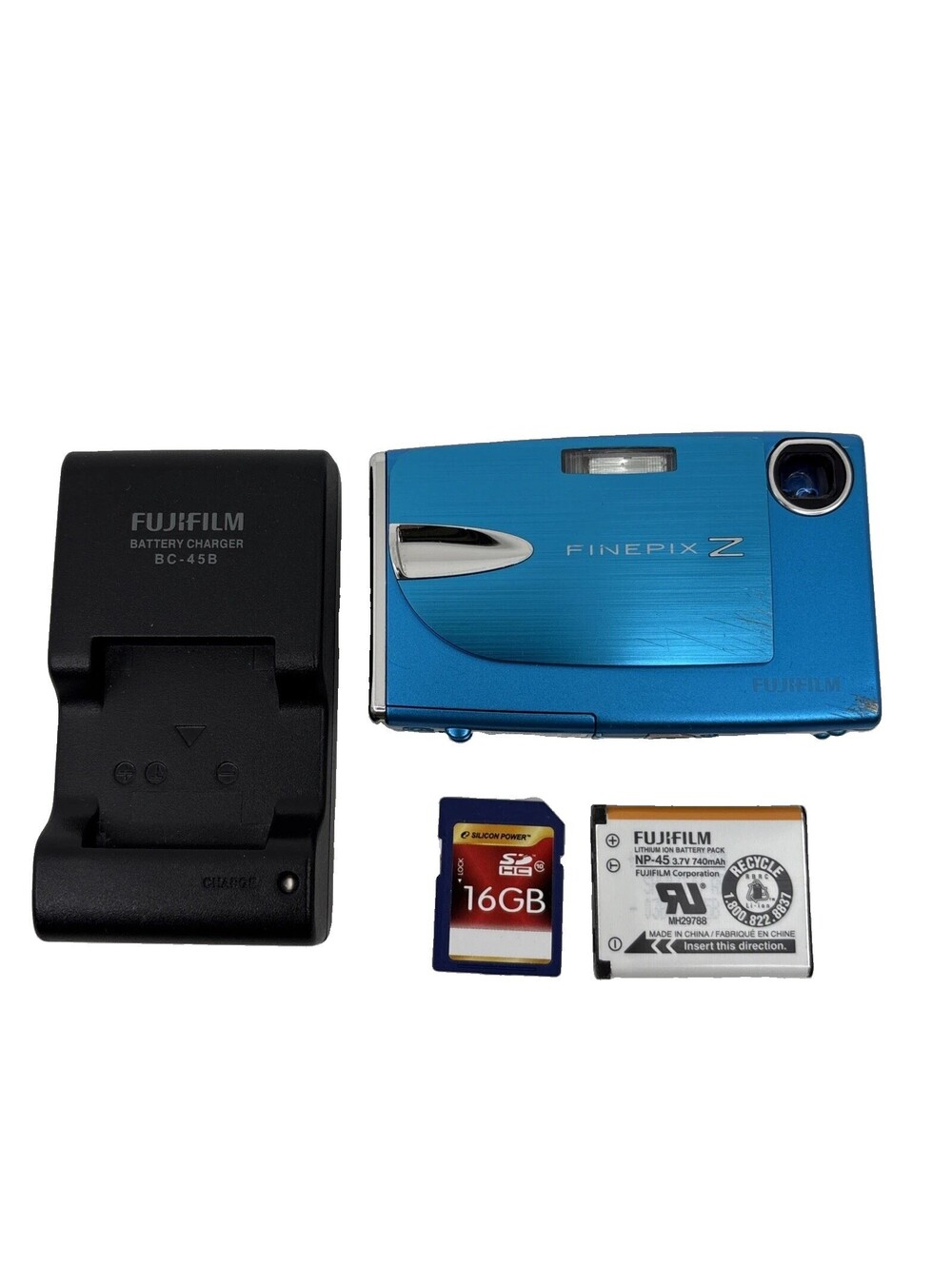 Fujifilm FinePix Z20fd 10MP Digital Camera Blue w/ Charger & SD Card Tested